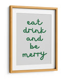 Come, Bebe y Sé Feliz - Verde - Jolly and Dash | Cuadro decorativo de Canvas Lab