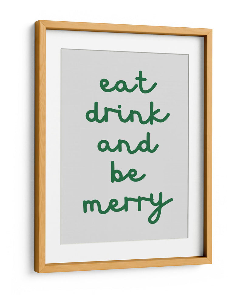 Come, Bebe y Sé Feliz - Verde - Jolly and Dash | Cuadro decorativo de Canvas Lab