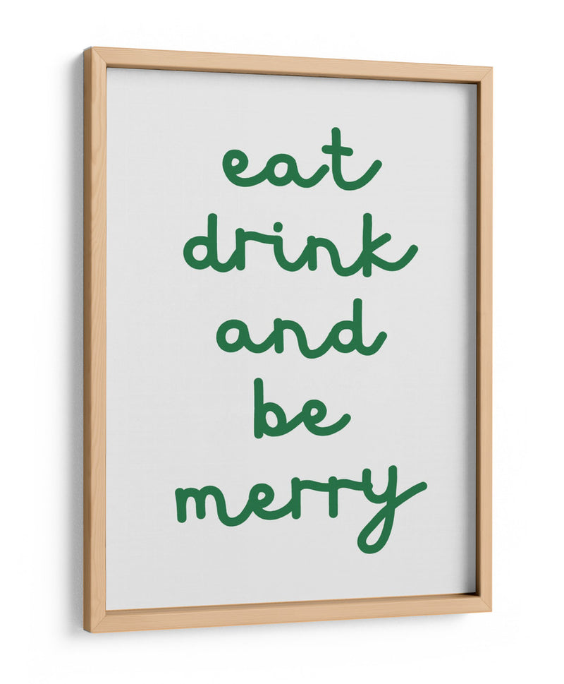 Come, Bebe y Sé Feliz - Verde - Jolly and Dash | Cuadro decorativo de Canvas Lab