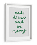 Come, Bebe y Sé Feliz - Verde - Jolly and Dash | Cuadro decorativo de Canvas Lab