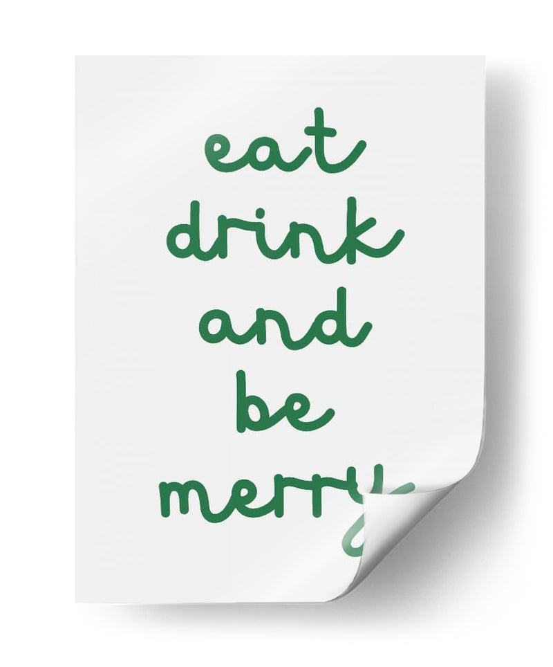 Come, Bebe y Sé Feliz - Verde - Jolly and Dash | Cuadro decorativo de Canvas Lab