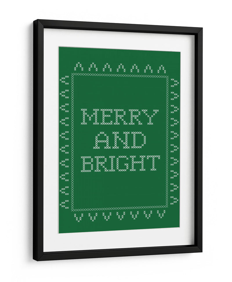 Alegre y Brillante - Punto de Cruz - Verde - Jolly and Dash | Cuadro decorativo de Canvas Lab