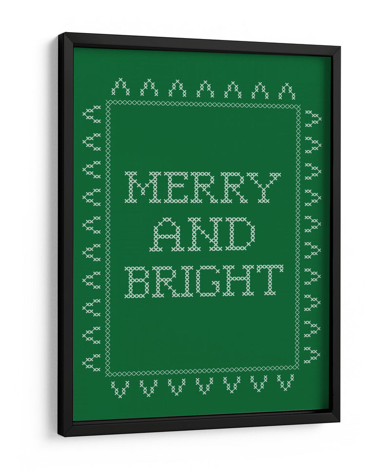 Alegre y Brillante - Punto de Cruz - Verde - Jolly and Dash | Cuadro decorativo de Canvas Lab