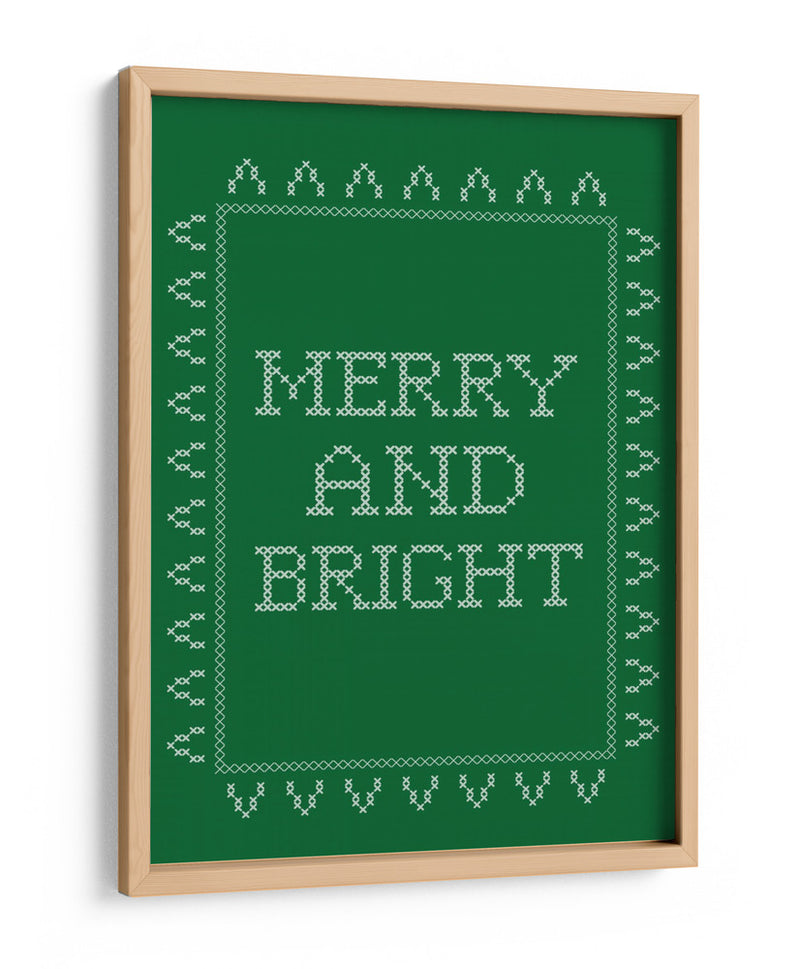 Alegre y Brillante - Punto de Cruz - Verde - Jolly and Dash | Cuadro decorativo de Canvas Lab