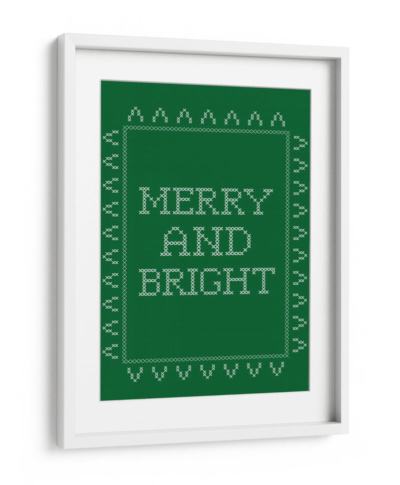 Alegre y Brillante - Punto de Cruz - Verde - Jolly and Dash | Cuadro decorativo de Canvas Lab