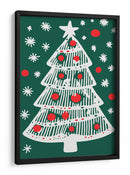 Navidad de Abeto Festivo y Copos de Nieve - casa cartissi | Cuadro decorativo de Canvas Lab