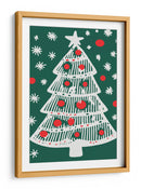 Navidad de Abeto Festivo y Copos de Nieve - casa cartissi | Cuadro decorativo de Canvas Lab