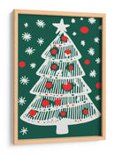 Navidad de Abeto Festivo y Copos de Nieve - casa cartissi | Cuadro decorativo de Canvas Lab