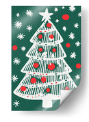 Navidad de Abeto Festivo y Copos de Nieve - casa cartissi | Cuadro decorativo de Canvas Lab