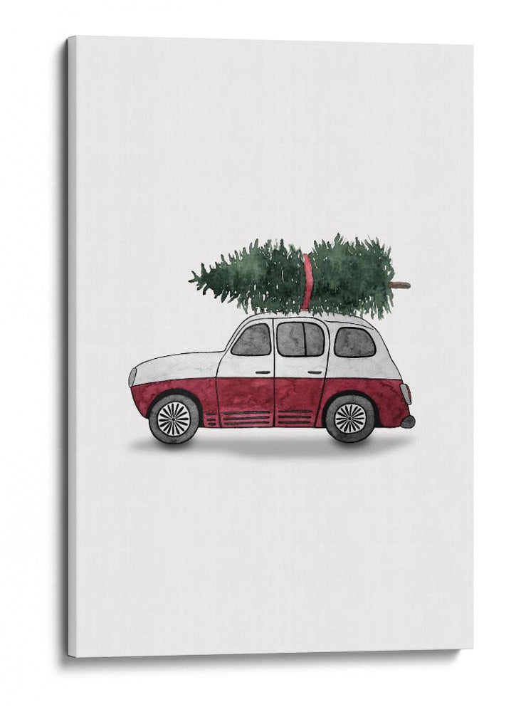 Juniqe Coche de Navidad Rojo - Karen Menzenbach | Cuadro decorativo de Canvas Lab