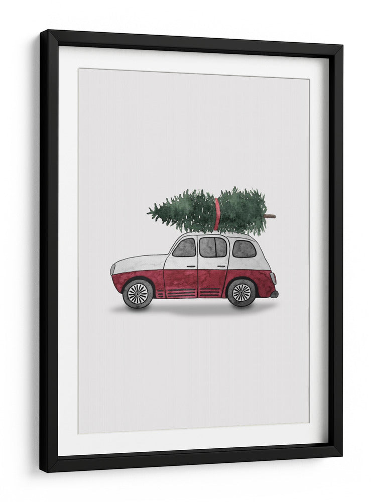 Juniqe Coche de Navidad Rojo - Karen Menzenbach | Cuadro decorativo de Canvas Lab