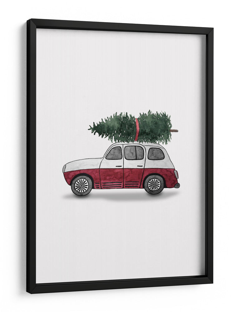 Juniqe Coche de Navidad Rojo - Karen Menzenbach | Cuadro decorativo de Canvas Lab