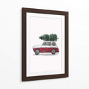 Juniqe Coche de Navidad Rojo - Karen Menzenbach | Cuadro decorativo de Canvas Lab