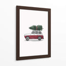 Juniqe Coche de Navidad Rojo - Karen Menzenbach | Cuadro decorativo de Canvas Lab