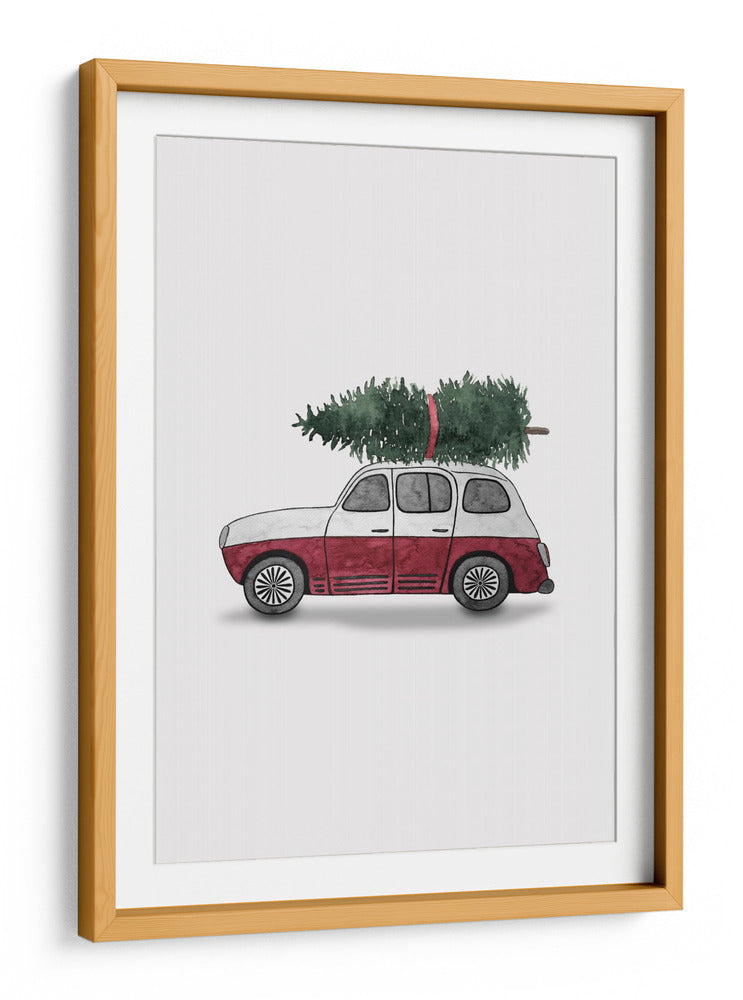 Juniqe Coche de Navidad Rojo - Karen Menzenbach | Cuadro decorativo de Canvas Lab