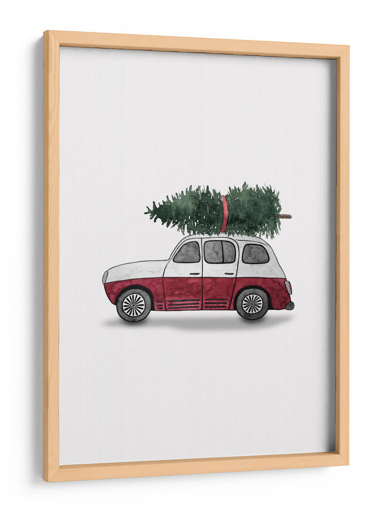 Juniqe Coche de Navidad Rojo - Karen Menzenbach | Cuadro decorativo de Canvas Lab