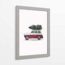 Juniqe Coche de Navidad Rojo - Karen Menzenbach | Cuadro decorativo de Canvas Lab