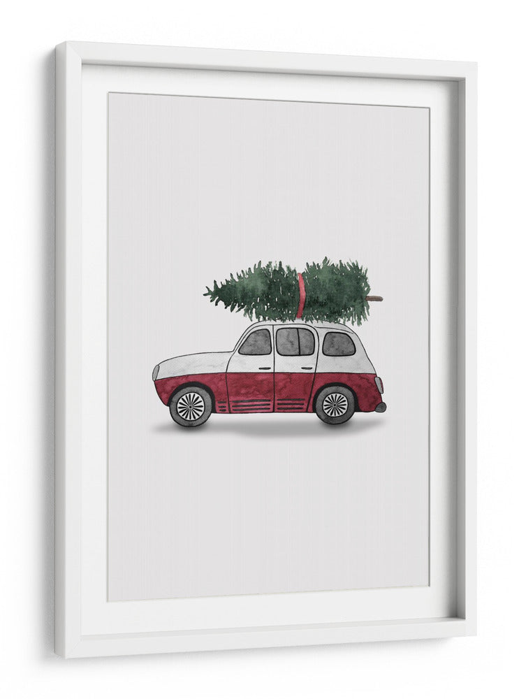 Juniqe Coche de Navidad Rojo - Karen Menzenbach | Cuadro decorativo de Canvas Lab