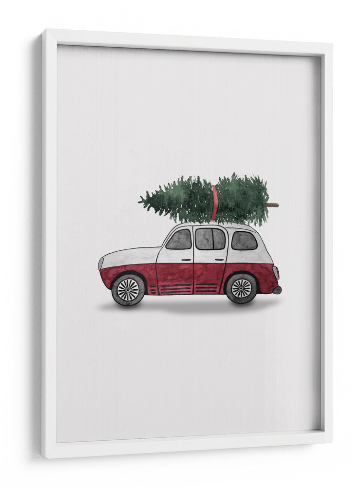Juniqe Coche de Navidad Rojo - Karen Menzenbach | Cuadro decorativo de Canvas Lab