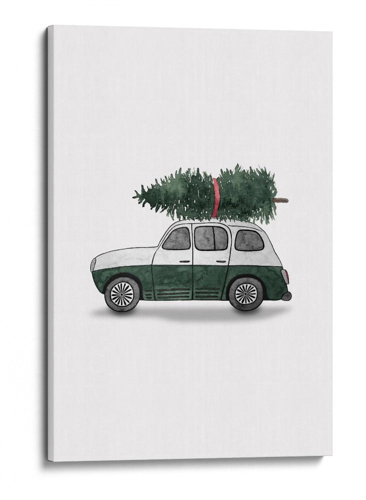 Juniqe Coche de Navidad Verde - Karen Menzenbach | Cuadro decorativo de Canvas Lab