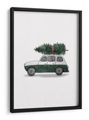 Juniqe Coche de Navidad Verde - Karen Menzenbach | Cuadro decorativo de Canvas Lab