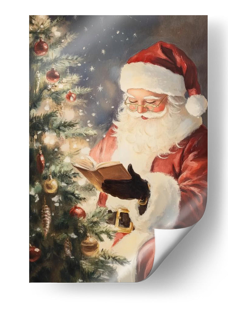 Santa Leyendo II - Melloi Art Prints | Cuadro decorativo de Canvas Lab