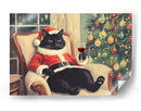 Gato Navideño Relajado - Melloi Art Prints | Cuadro decorativo de Canvas Lab