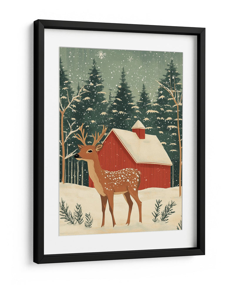 Ciervo vacaciones de invierno - Fluidys Studio | Cuadro decorativo de Canvas Lab