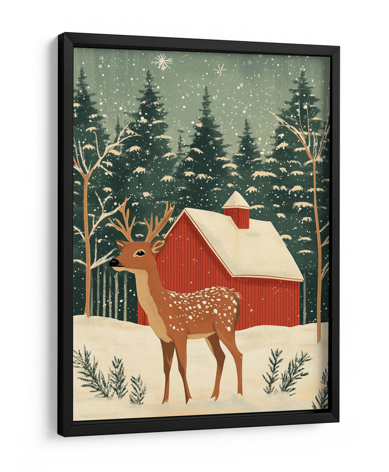 Ciervo vacaciones de invierno - Fluidys Studio | Cuadro decorativo de Canvas Lab