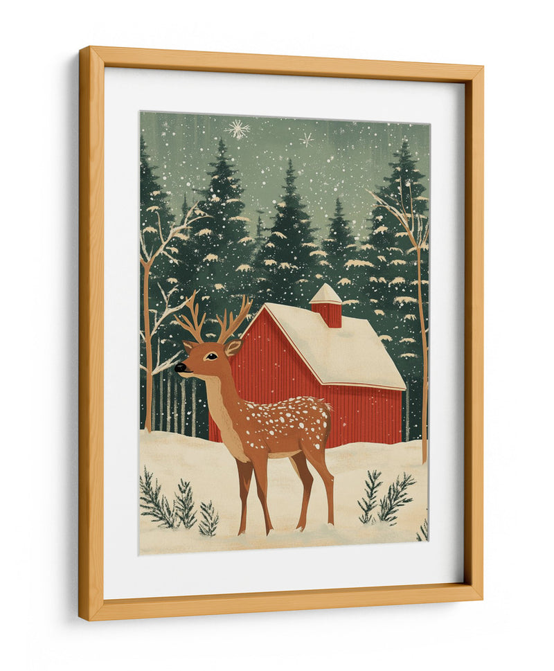 Ciervo vacaciones de invierno - Fluidys Studio | Cuadro decorativo de Canvas Lab