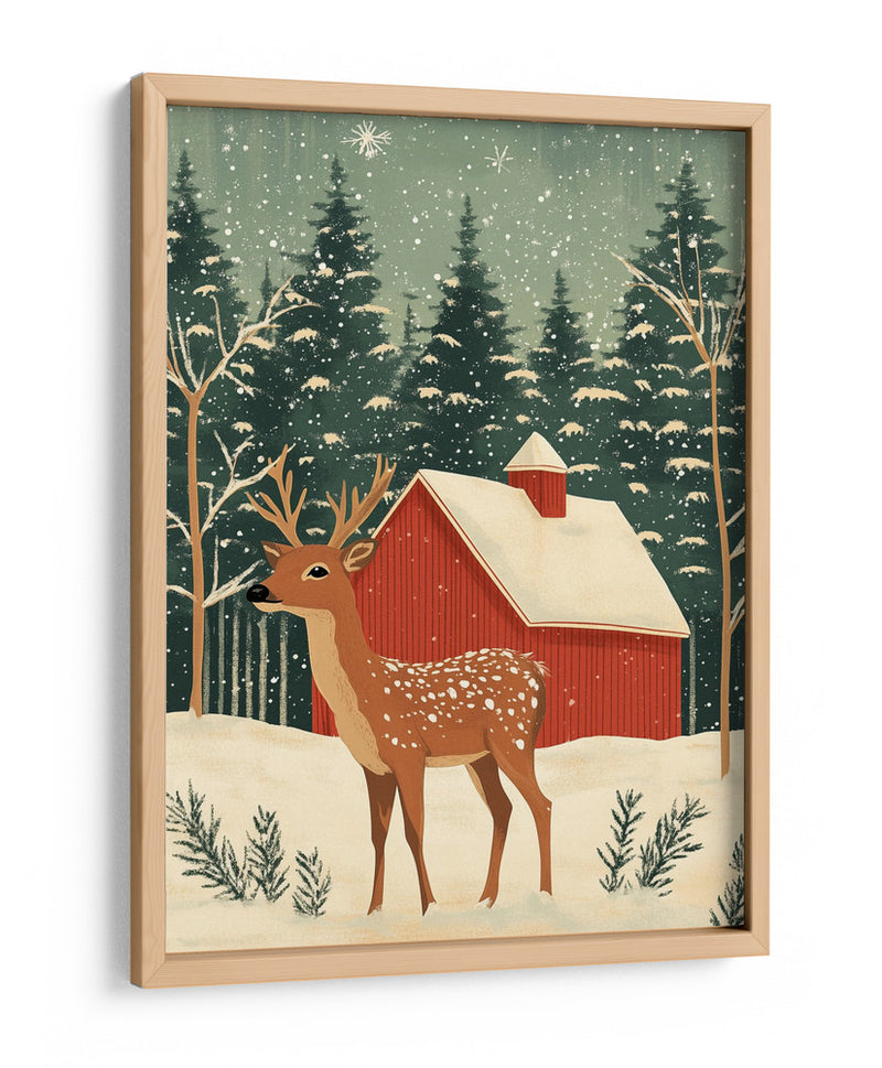 Ciervo vacaciones de invierno - Fluidys Studio | Cuadro decorativo de Canvas Lab