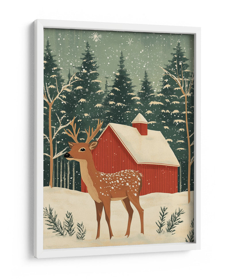 Ciervo vacaciones de invierno - Fluidys Studio | Cuadro decorativo de Canvas Lab
