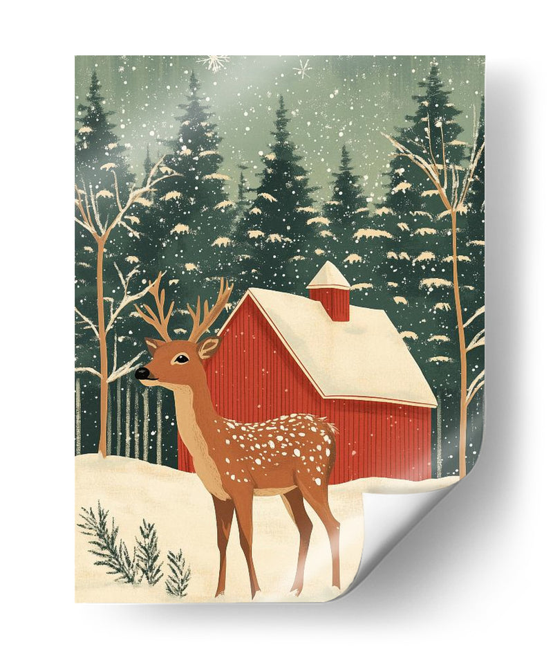 Ciervo vacaciones de invierno - Fluidys Studio | Cuadro decorativo de Canvas Lab