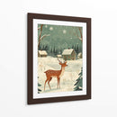 Ciervo Invierno Vacaciones Verde - Fluidys Studio | Cuadro decorativo de Canvas Lab