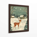 Ciervo Invierno Vacaciones Verde - Fluidys Studio | Cuadro decorativo de Canvas Lab