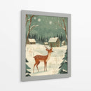 Ciervo Invierno Vacaciones Verde - Fluidys Studio | Cuadro decorativo de Canvas Lab