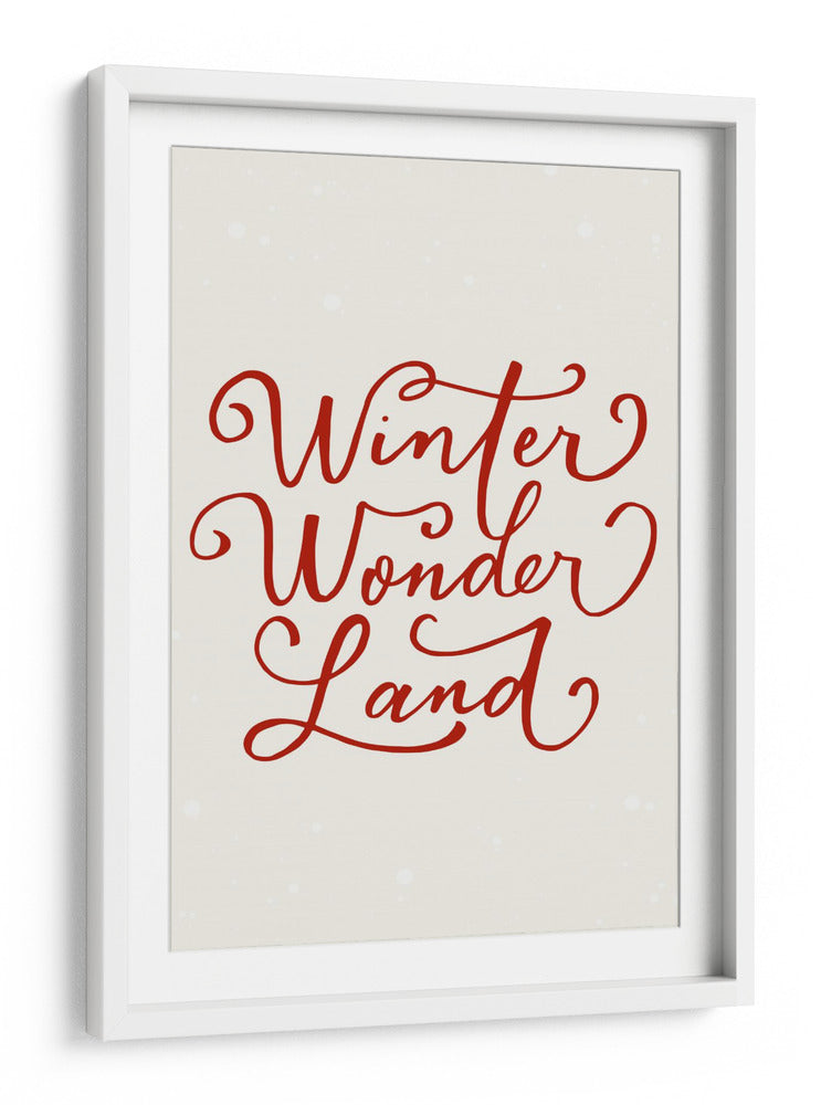 Texto del país de las maravillas invernal (verde), letras de tipografía con citas navideñas de invierno - Rio Soley | Cuadro decorativo de Canvas Lab