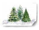 Tres árboles de Navidad de acuarela - Rosana Laiz Blursbyai | Cuadro decorativo de Canvas Lab