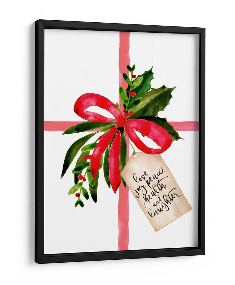 Regalo de acuarela con deseos navideños - Rosana Laiz Blursbyai | Cuadro decorativo de Canvas Lab
