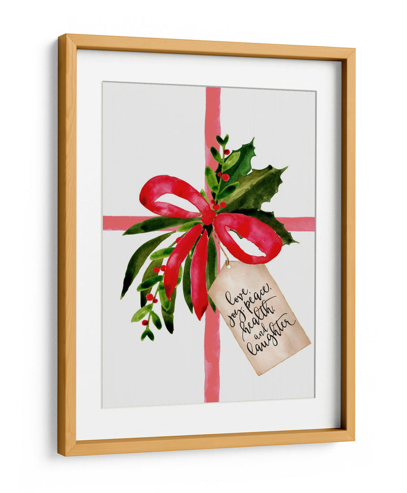 Regalo de acuarela con deseos navideños - Rosana Laiz Blursbyai | Cuadro decorativo de Canvas Lab