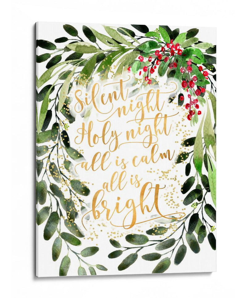 Noche de paz ramo de acuarela - Rosana Laiz Blursbyai | Cuadro decorativo de Canvas Lab