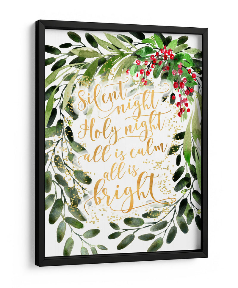 Noche de paz ramo de acuarela - Rosana Laiz Blursbyai | Cuadro decorativo de Canvas Lab