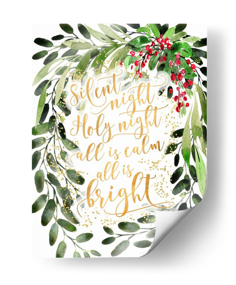 Noche de paz ramo de acuarela - Rosana Laiz Blursbyai | Cuadro decorativo de Canvas Lab