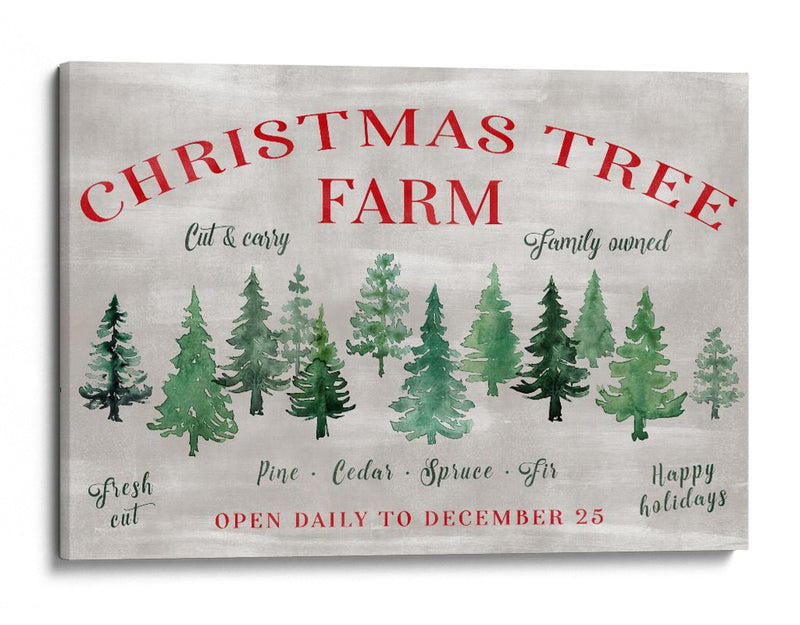 Letrero de la granja de árboles de Navidad - Rosana Laiz Blursbyai | Cuadro decorativo de Canvas Lab