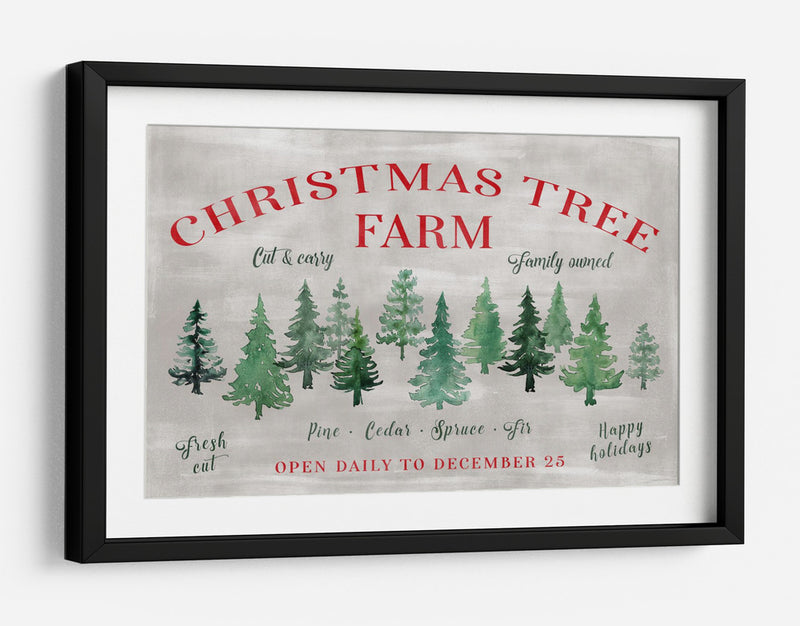 Letrero de la granja de árboles de Navidad - Rosana Laiz Blursbyai | Cuadro decorativo de Canvas Lab