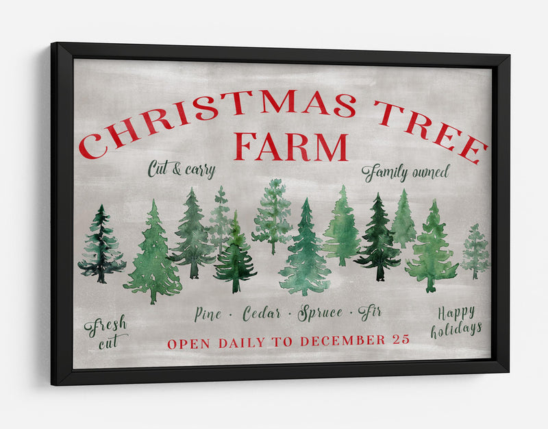 Letrero de la granja de árboles de Navidad - Rosana Laiz Blursbyai | Cuadro decorativo de Canvas Lab