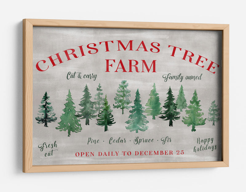 Letrero de la granja de árboles de Navidad - Rosana Laiz Blursbyai | Cuadro decorativo de Canvas Lab