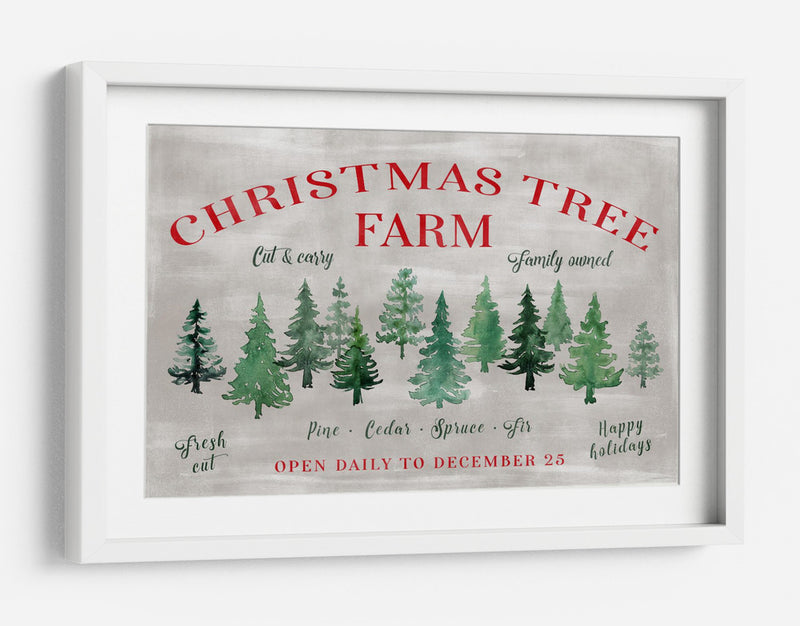 Letrero de la granja de árboles de Navidad - Rosana Laiz Blursbyai | Cuadro decorativo de Canvas Lab