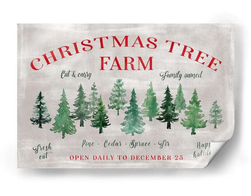 Letrero de la granja de árboles de Navidad - Rosana Laiz Blursbyai | Cuadro decorativo de Canvas Lab