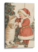 Niño y gato de Navidad - Melloi Art Prints | Cuadro decorativo de Canvas Lab